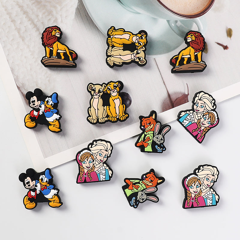 20pcs Silicone Focal Beads Blue Alien Character Large Ears and Round Ear Mouse Character 5