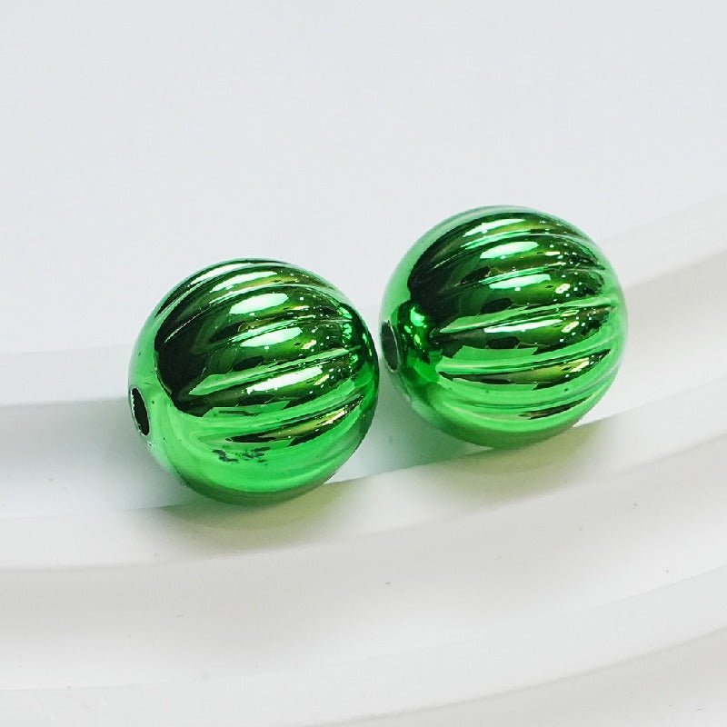 50pcs 14mm Pumpkin Acrylic Beads Silver Gold Black Red Pink Green Blue 7