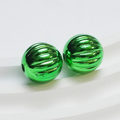 50pcs 14mm Pumpkin Acrylic Beads Silver Gold Black Red Pink Green Blue 7