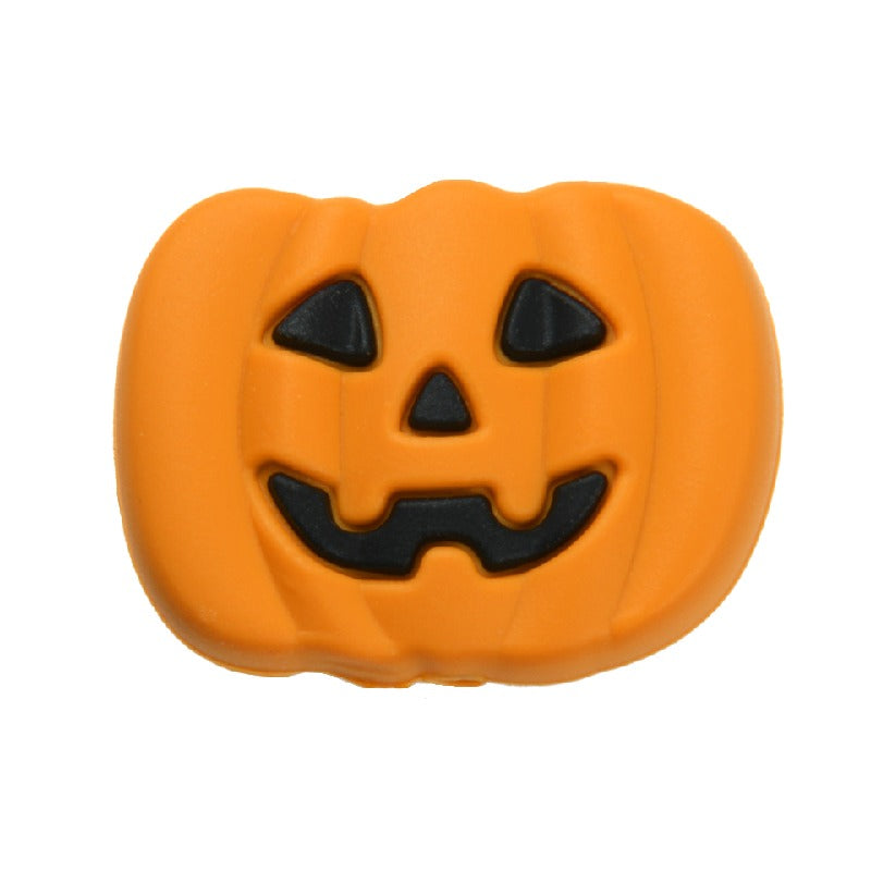 10pcs Silicone Focal Beads Halloween Ghost Bat Skull Pumpkin Designs 26