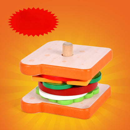 Wooden Burger Sandwich Simulation Montessori Toys for Kids 7