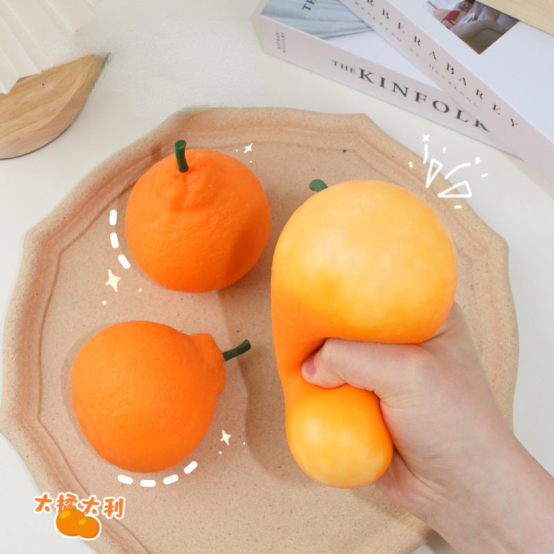 TPR Sensory Squishy Orange Stress Ball Toy 8.5 x 11.5cm 2