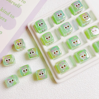 10pcs 14mm Funny Expression Square Acrylic Beads Jewelry Making 9