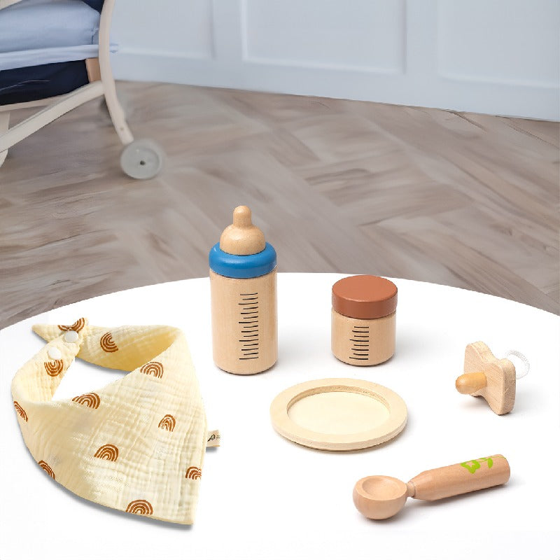 Wooden Simulation Milk Bottle Montessori Toys for Toddlers 4