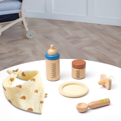 Wooden Simulation Milk Bottle Montessori Toys for Toddlers 4