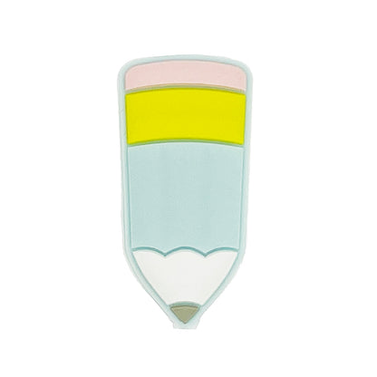 20pcs Silicone Focal Beads Pencil Flat Design