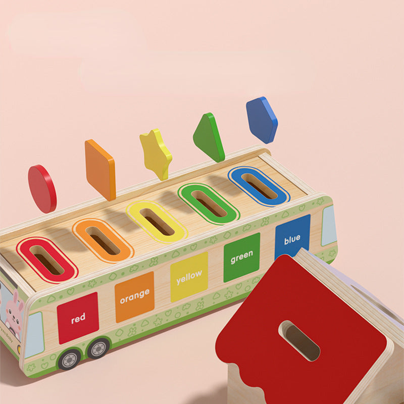 Wooden Montessori Toys Shape Paired Coin Box Sorting Toy 3