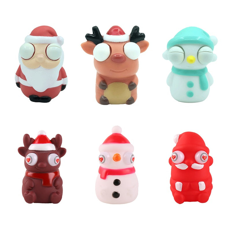 PVC Christmas Eyes Popping Out Squeeze Squishy Toy for Kids and Adults