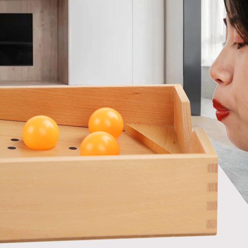 Wooden Montessori Toys Balloon Blowing Box for Kids 5