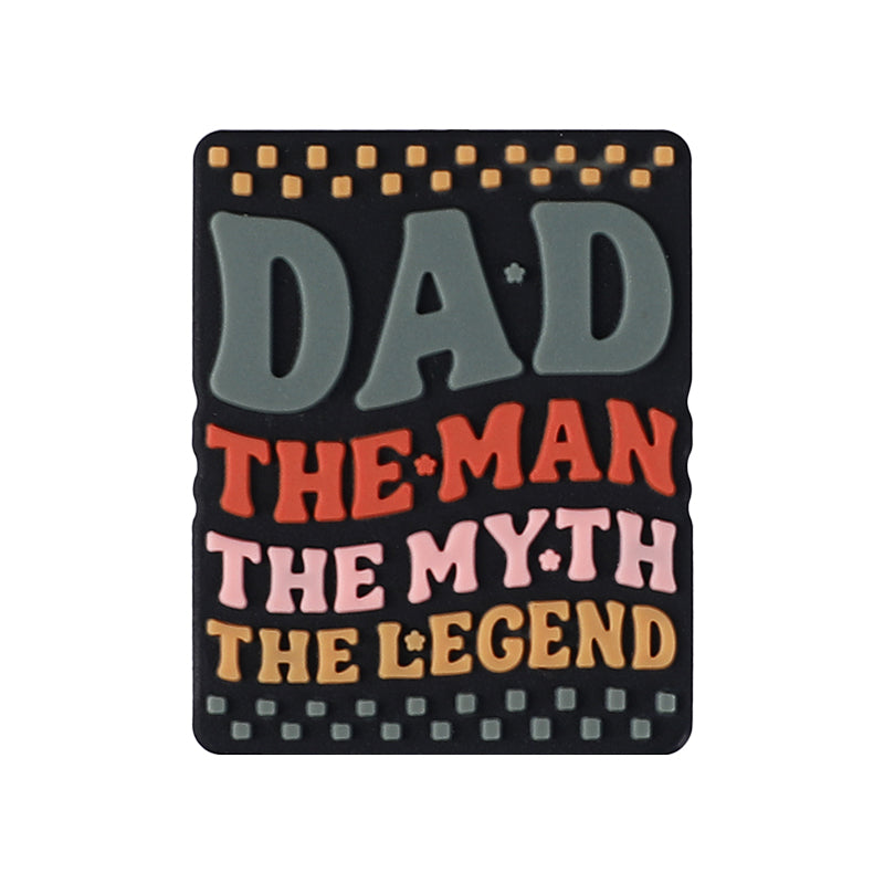 Silicone Focal Beads Dad Theme Text and Icon Design 12