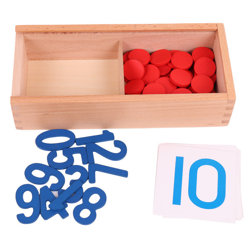 Wooden Number Chips Montessori Toys Educational Math Learning 5