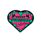 Silicone Focal Beads Western Howdy Turquoise Valentine Heart With Printed Text