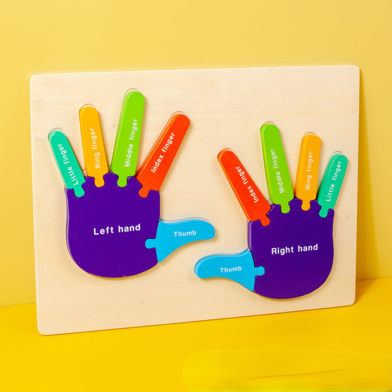 Wooden Hand Foot Puzzle Montessori Toys Educational Toy 29.8cm x 22.3cm 5