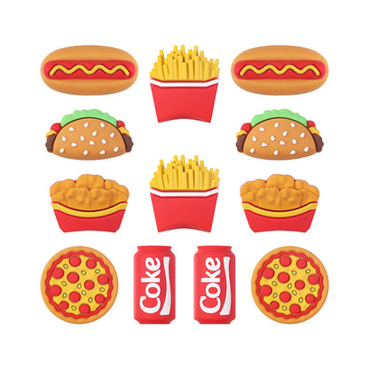 20Pcs Silicone 3D Focal Beads Fast Food Chicken Nuggets French Fries Taco