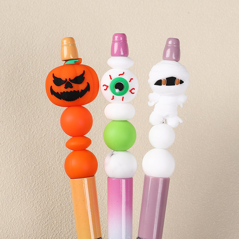 20Pcs Silicone 3D Focal Beads Halloween Themes Haunted House and Pumpkin Design 10