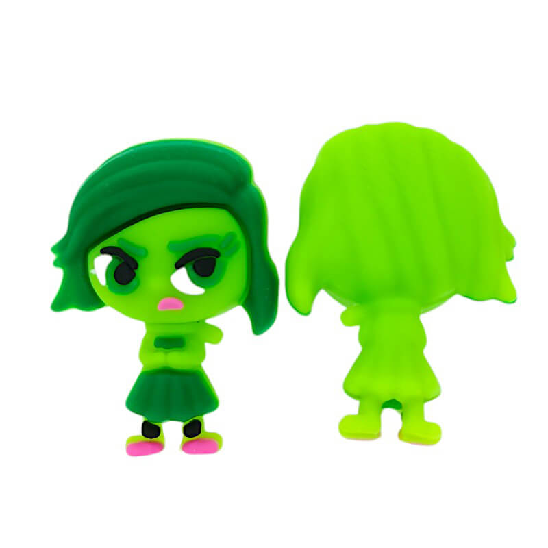Silicone 3D Focal Beads Green Cartoon Character Side Profile