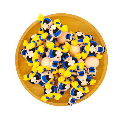Silicone 3D Focal Beads Girl Yellow Hair Side Profile 2