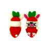 Silicone 3D Focal Beads Easter Bunny Wearing Carrot Hat