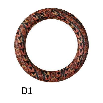 65mm Printed Silicone Beads Ring Shape Printed Design 7