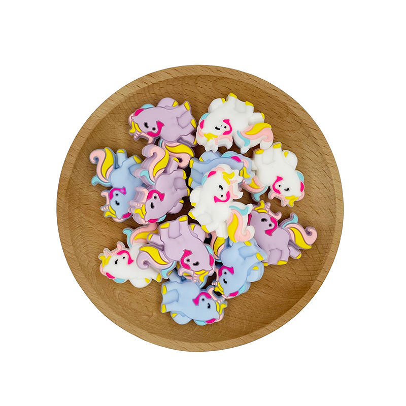 20pcs Silicone Focal Beads Unicorn Side Profile Pose 5