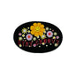20pcs Silicone Focal Beads Black Letters Floral Design