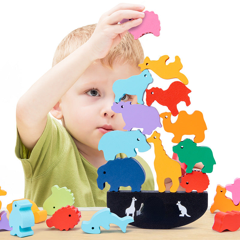 Wooden Animal Building Blocks Educational Toy for Kids 2