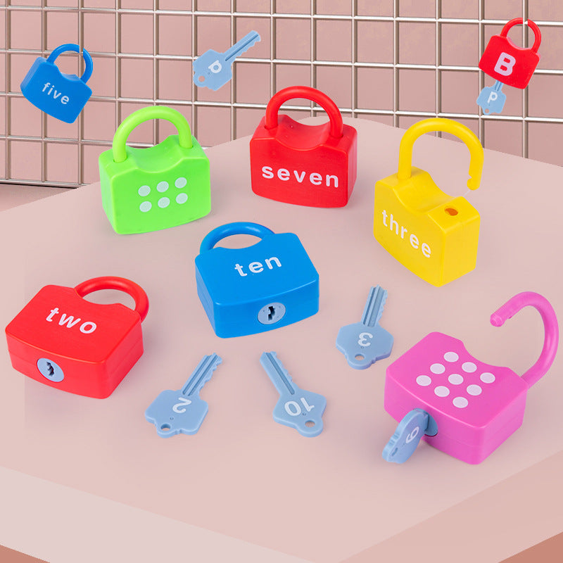 Wooden Montessori Toys Letter and Number Unlocking Toy for Kids 5