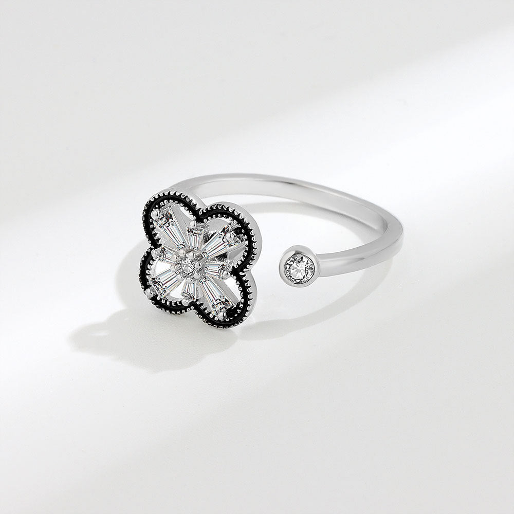 Adjustable 4 Leaf Fidget Ring Anxiety Relief for Women Spinner Ring 3