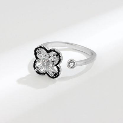 Adjustable 4 Leaf Fidget Ring Anxiety Relief for Women Spinner Ring 3