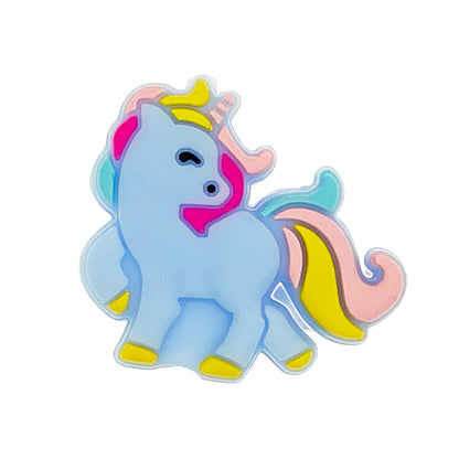 20pcs Silicone Focal Beads Unicorn Side Profile Pose 4