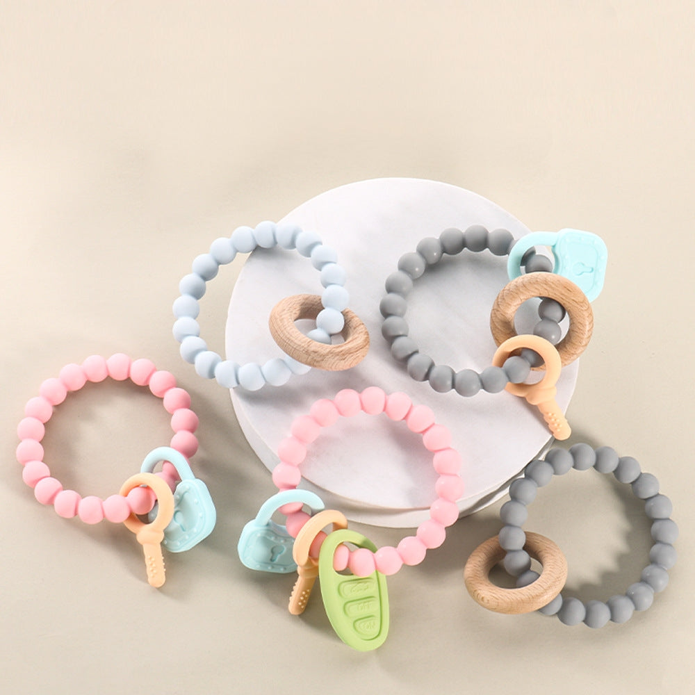 Silicone Teething Bracelet Baby Teether Toy Set of 6 2