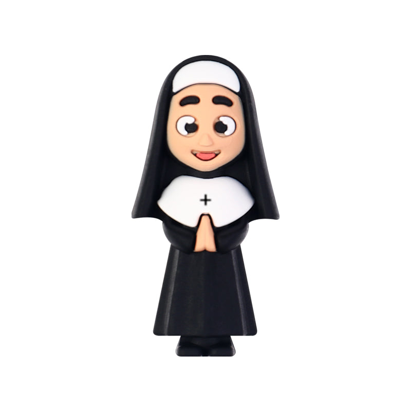 20Pcs Silicone 3D Focal Beads Religious Church Nun Jesus Mary Collection 14