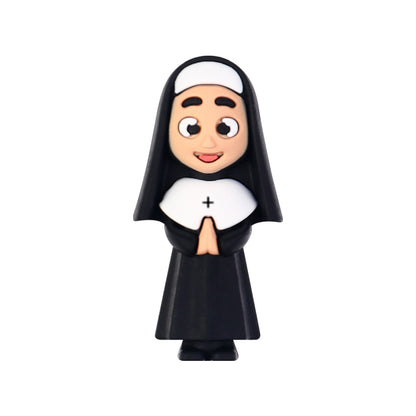 20Pcs Silicone 3D Focal Beads Religious Church Nun Jesus Mary Collection 14