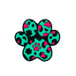 20pcs Silicone Focal Beads Green Paw Leopard Print Design
