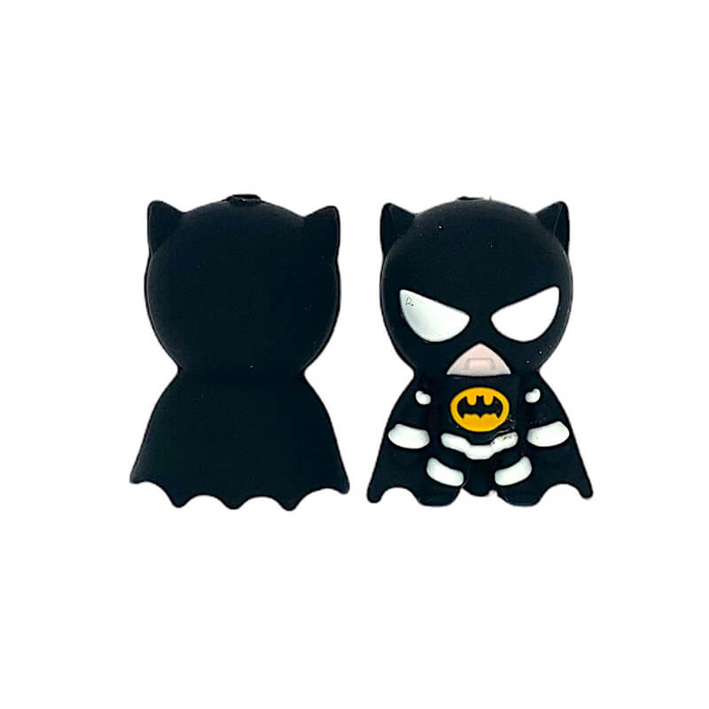 Silicone 3D Focal Beads Dark Cape Pointed Ear Mask Hero Front Facing