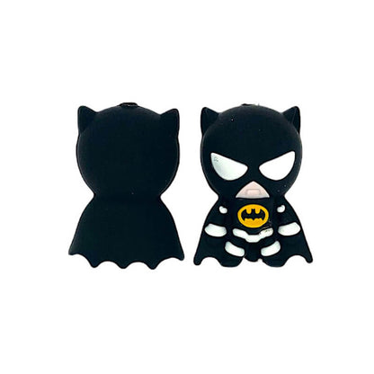 Silicone 3D Focal Beads Dark Cape Pointed Ear Mask Hero Front Facing