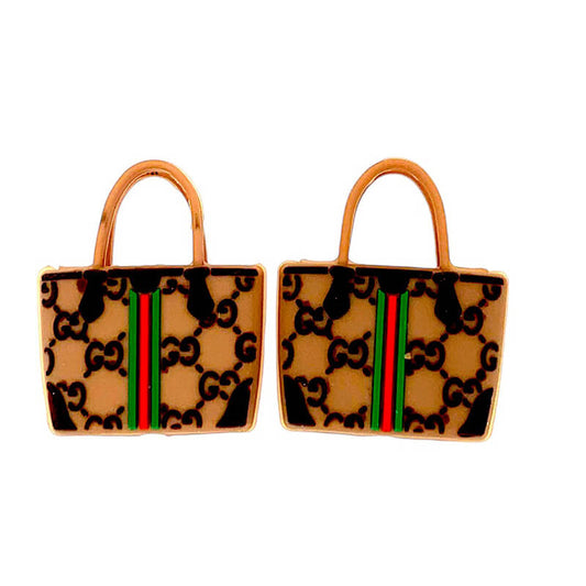 Silicone 3D Focal Beads Designer Monogram Pattern Handbag Shape