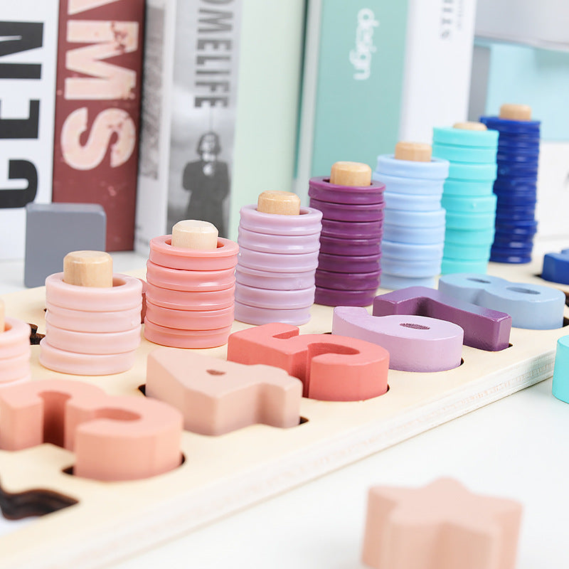 Wooden Montessori Toys Digital Board Color Classification Educational 5