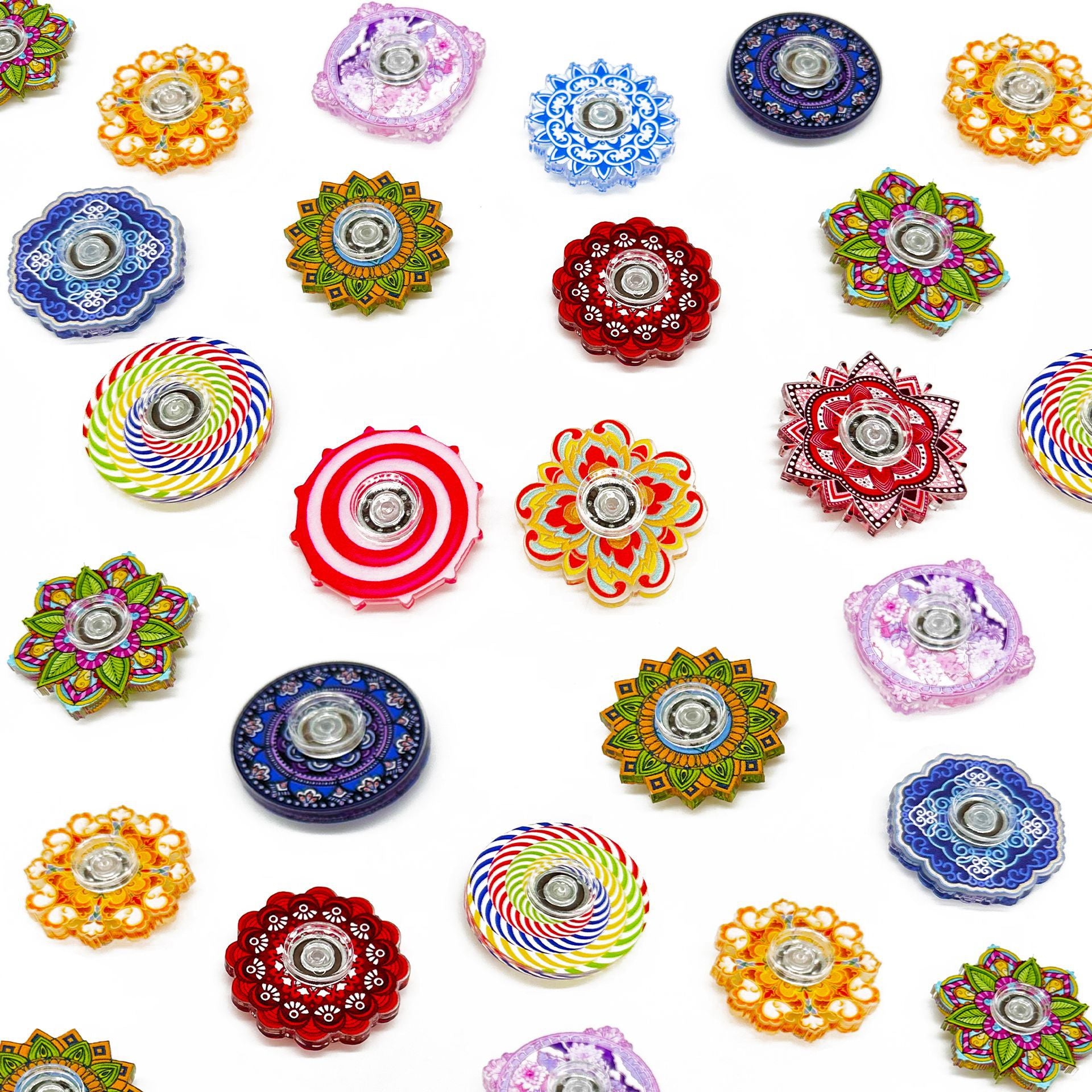 Plastic Mandala Pattern Fidget Spinner Stress Relief Toy 4