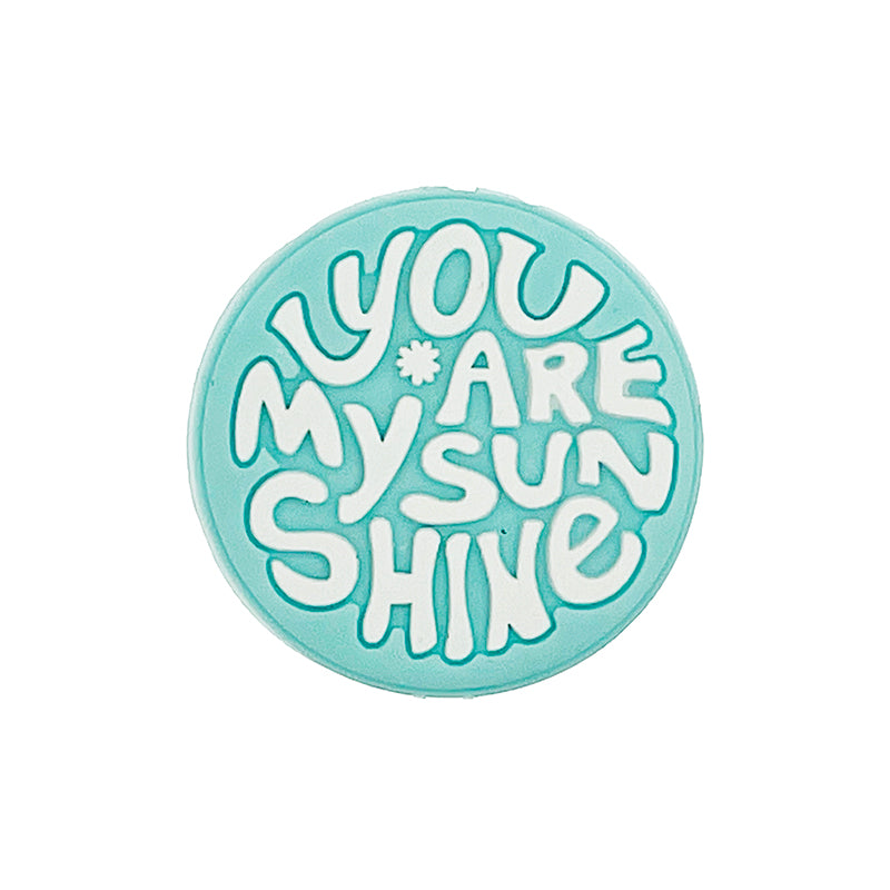 20pcs Silicone Focal Beads You Are My Sunshine Raised Text Design 4