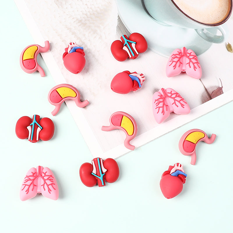 20Pcs Silicone 3D Focal Beads Cartoon Organs Detailed Design 5