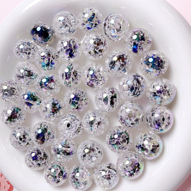 10pcs 16mm Sparkling Round Acrylic Beads Jewelry Making 7