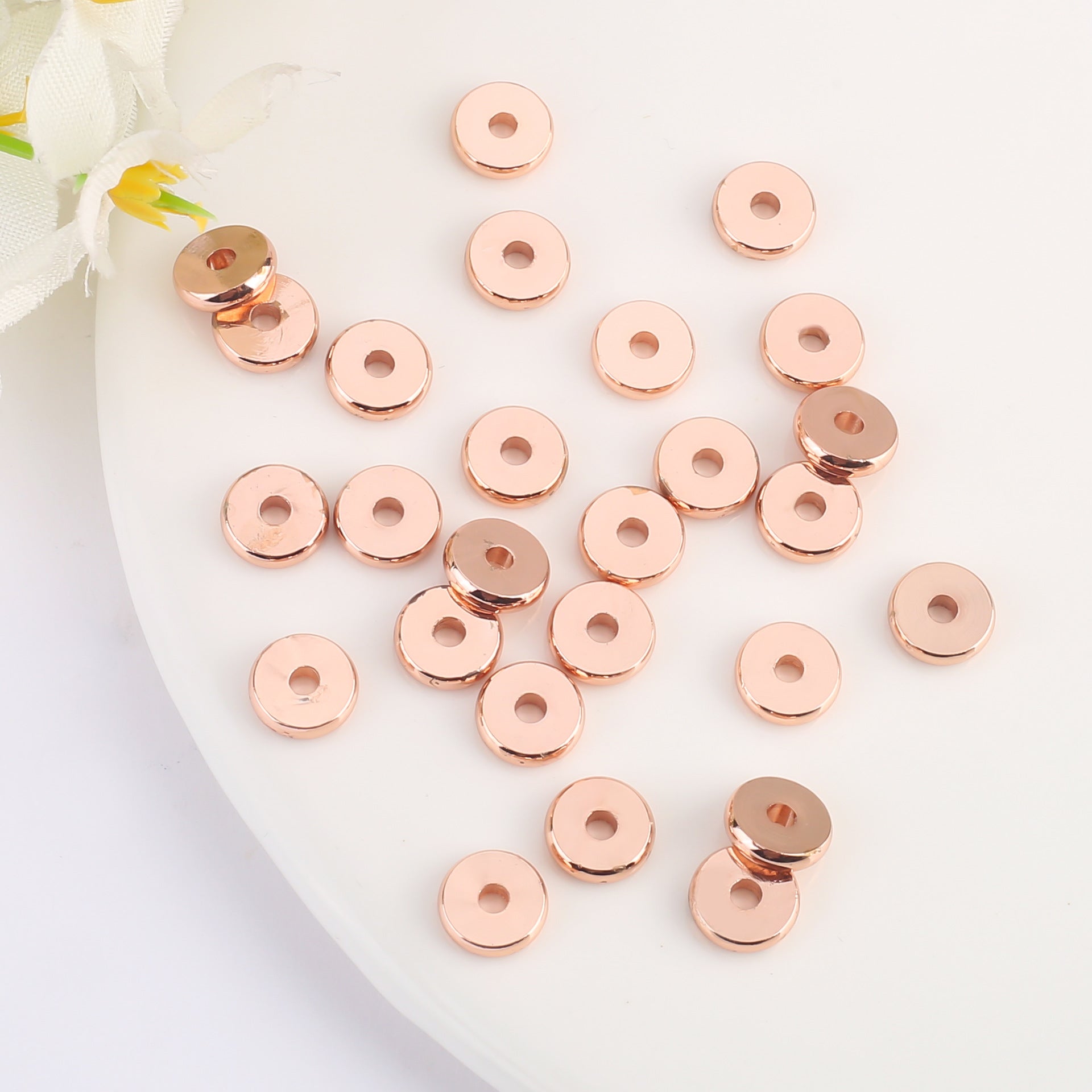 100pcs Disc Shape Brass Spacer Beads 3