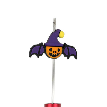 20Pcs Silicone 3D Focal Beads Halloween Witch Bat with Pointed Hat 2