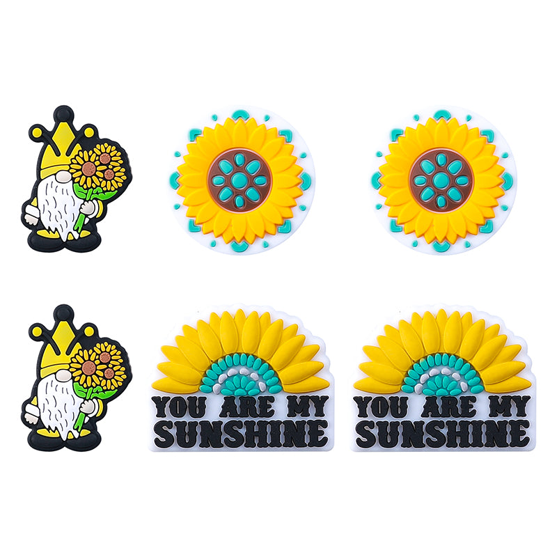 20pcs Silicone Focal Beads Daisy Variety Set You Are My Sunshine Text