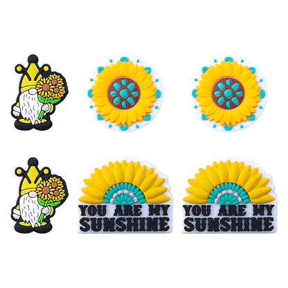 20pcs Silicone Focal Beads Daisy Variety Set You Are My Sunshine Text