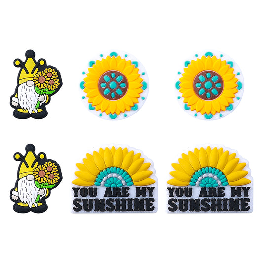 20pcs Silicone Focal Beads Daisy Variety Set You Are My Sunshine Text