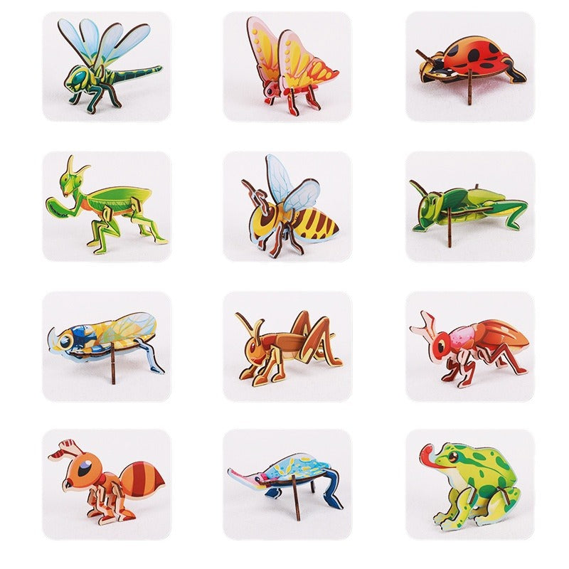 Wooden 3D Puzzle Insect Educational Toy for Kids 5