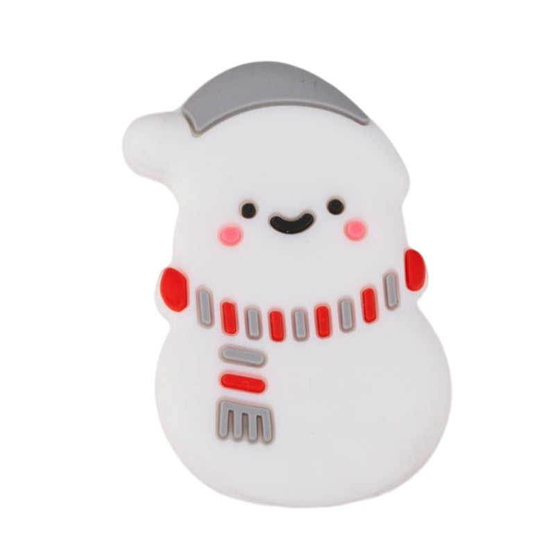 10pcs Silicone Focal Beads Christmas Snowman Tree Stocking Set 12