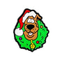 20pcs Silicone Focal Beads Brown Dog Character with Red Santa Hat and Green Wreath